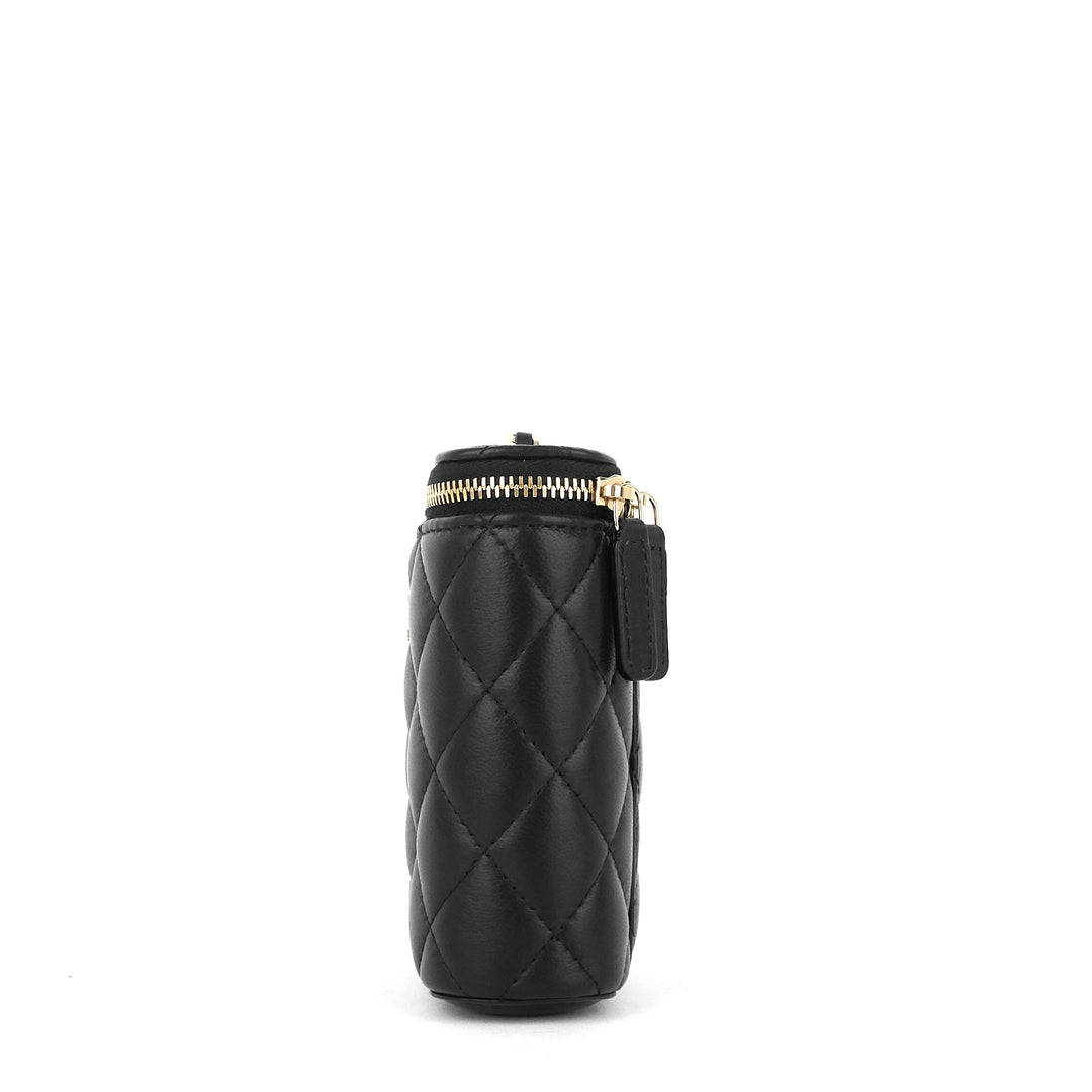 classic vanity with chain matelassé lambskin crossbody bag
