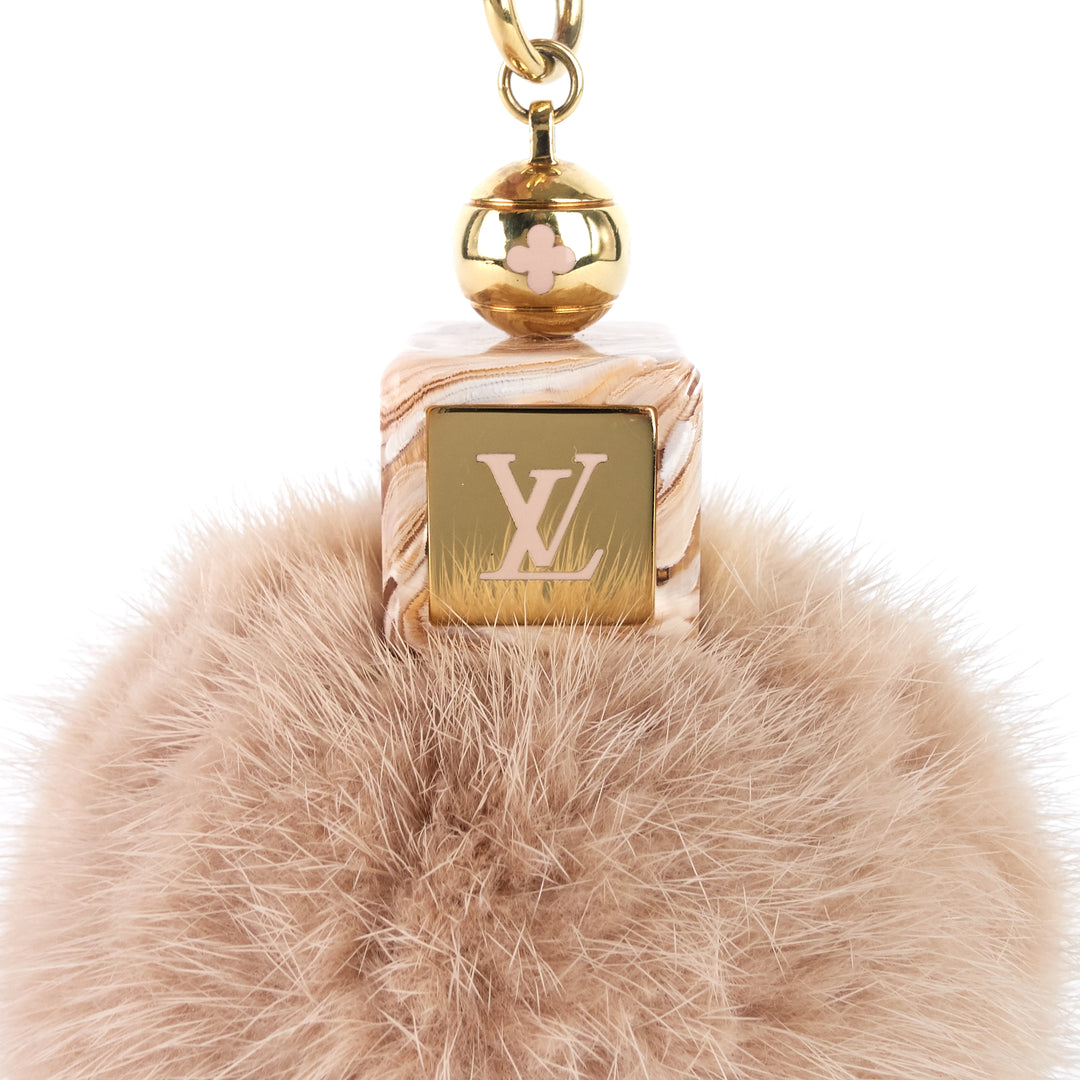 mink fur fluffy bag charm