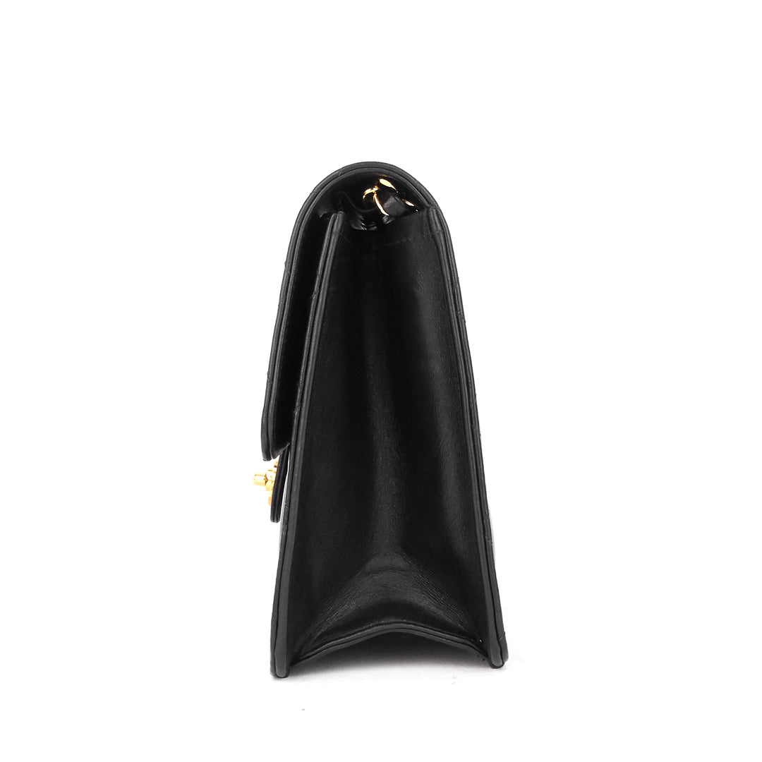 single flap lambskin leather shoulder bag