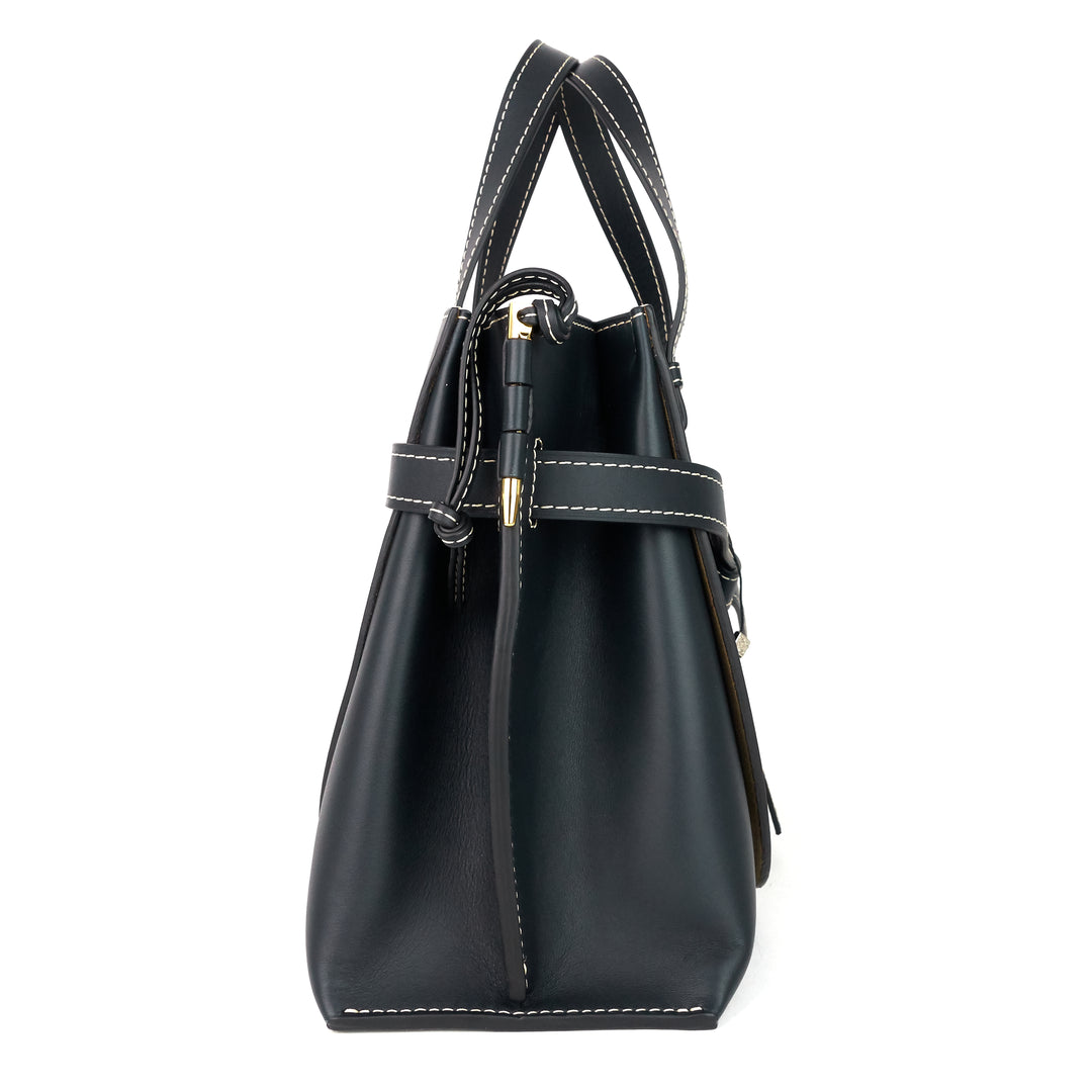 loewe gate top handle small calf leather tote bag