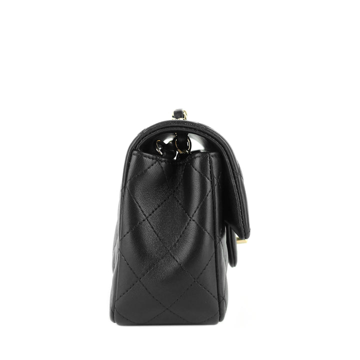 classic mini lambskin leather single flap bag