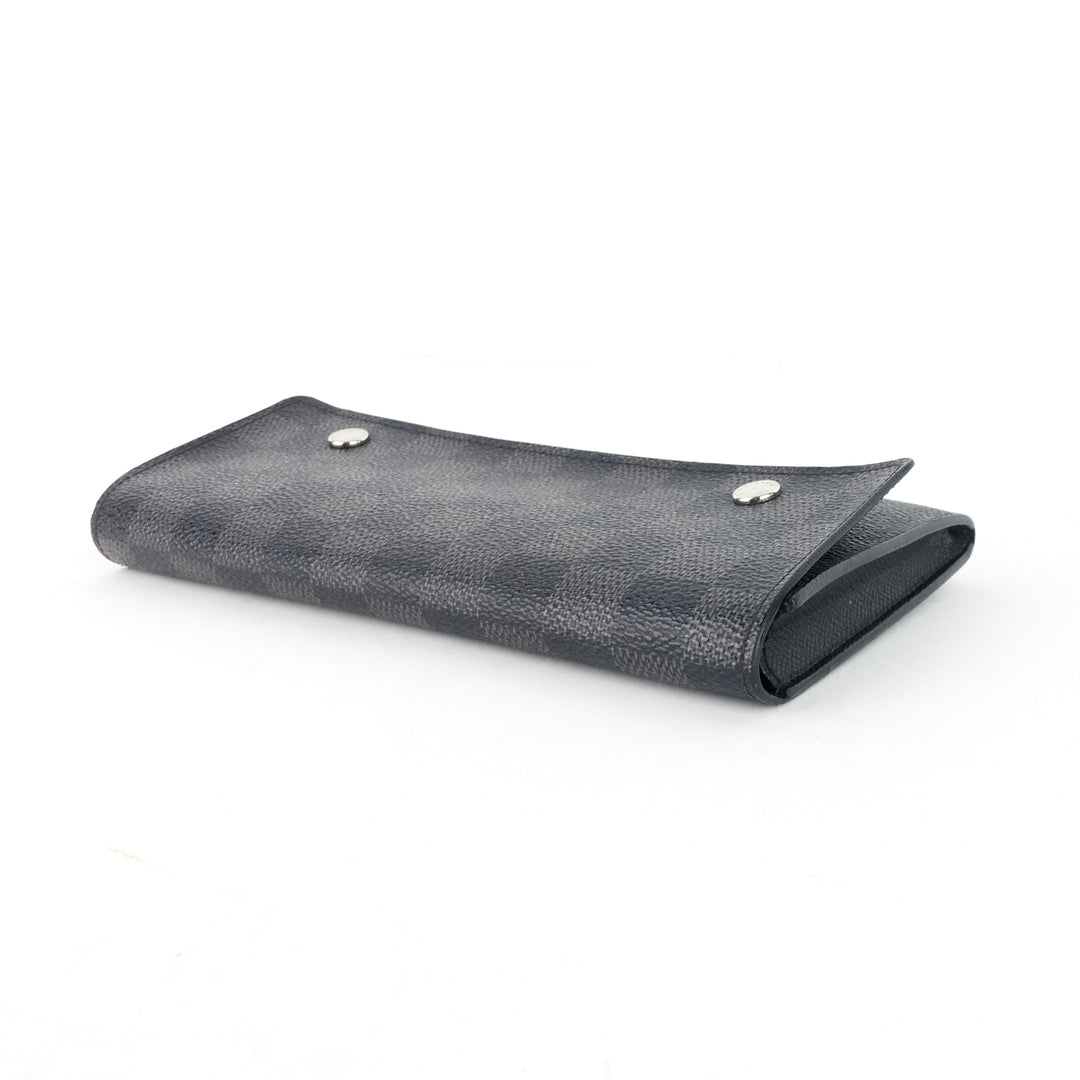 portefeuille long modulable damier graphie canvas wallet