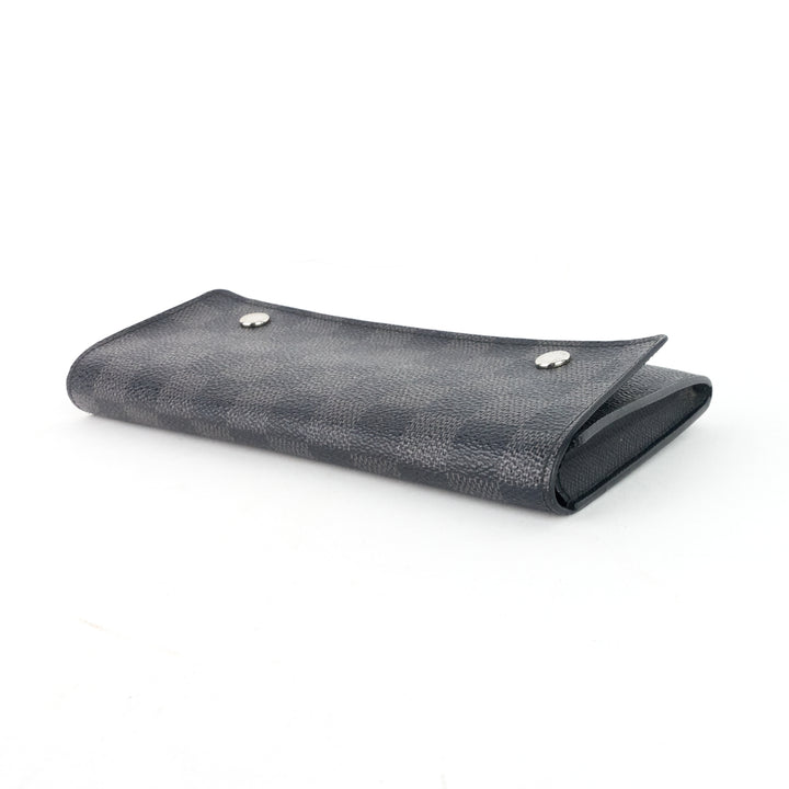 portefeuille long modulable damier graphie canvas wallet