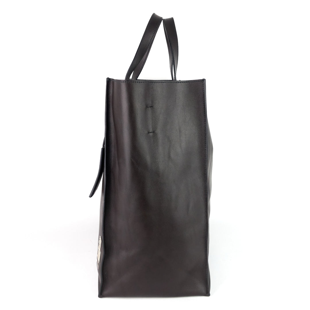 tall calfskin leather shopping tote bag