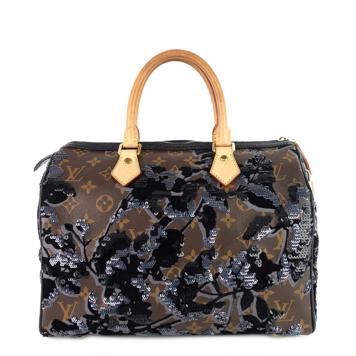 speedy 30 fleur de jais monogram canvas sequin bag