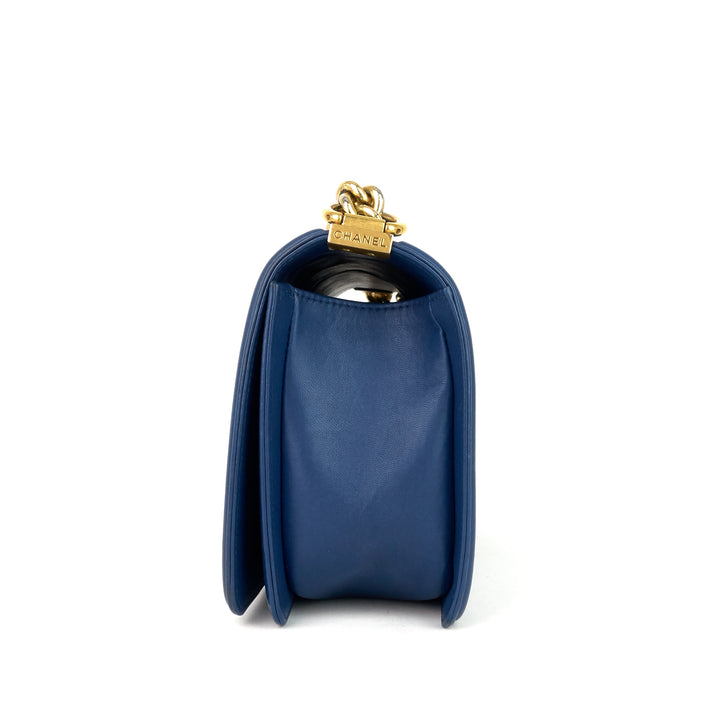 boy flap old medium lambskin leather bag