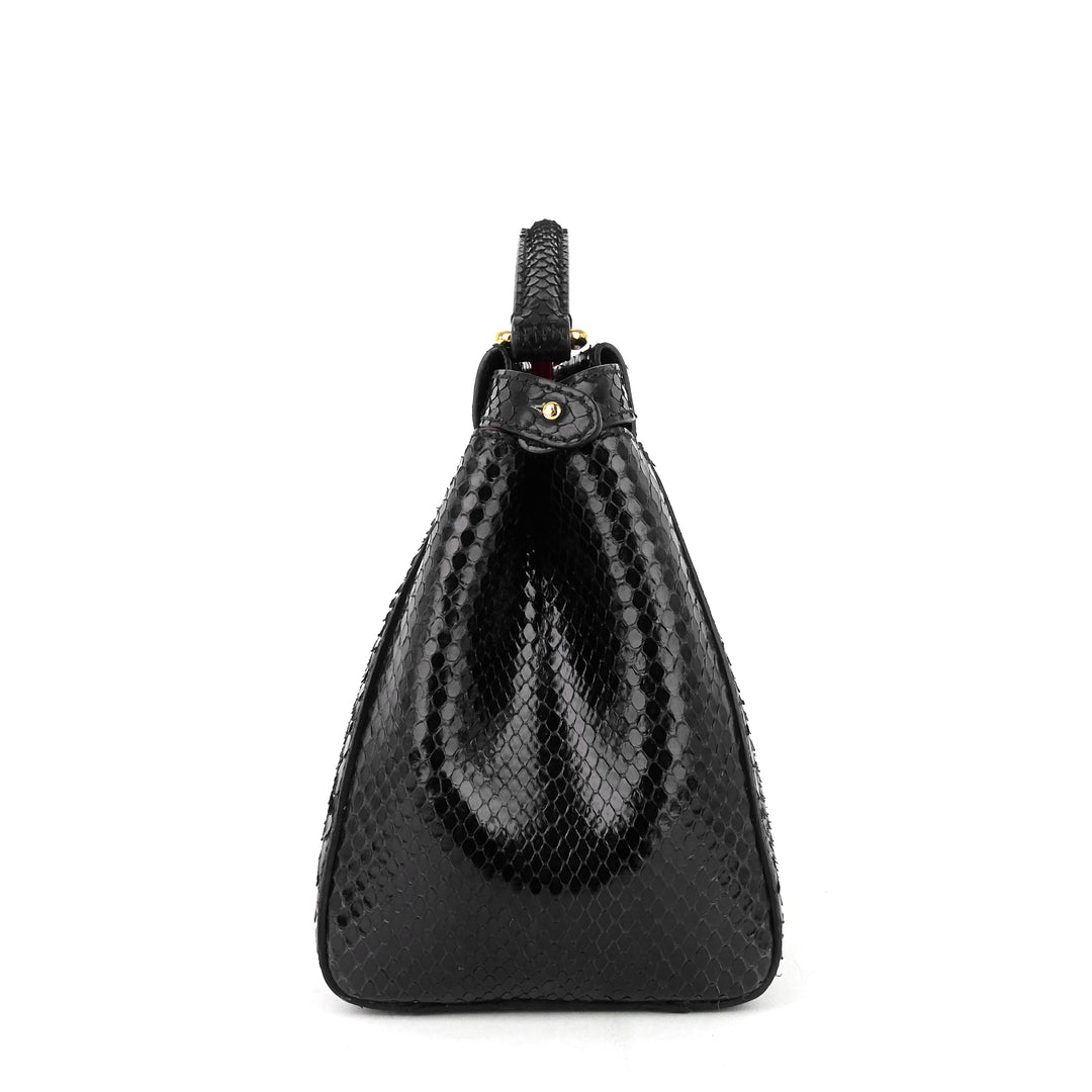 peekaboo mini snakeskin handbag with strap