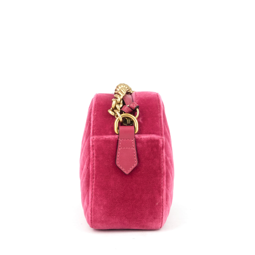 marmont 2.0 fuchsia velvet shoulder bag