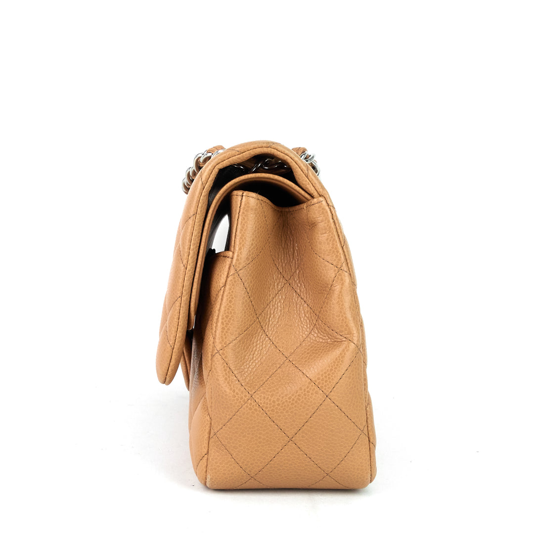 classic double flap jumbo caviar leather bag