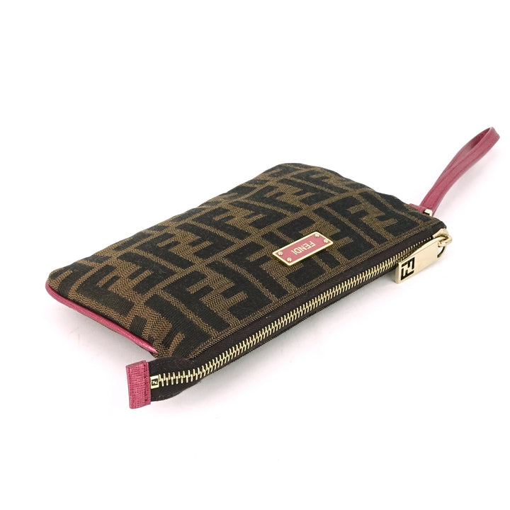 zucca print canvas wristlet bag