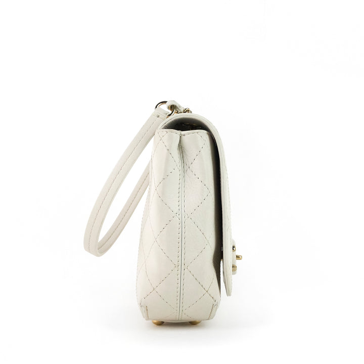 quilted leather small flap bag
