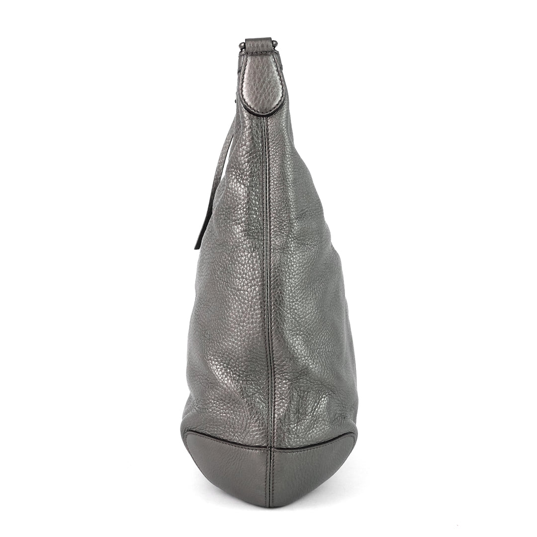 soho chain pebbled calf leather hobo bag