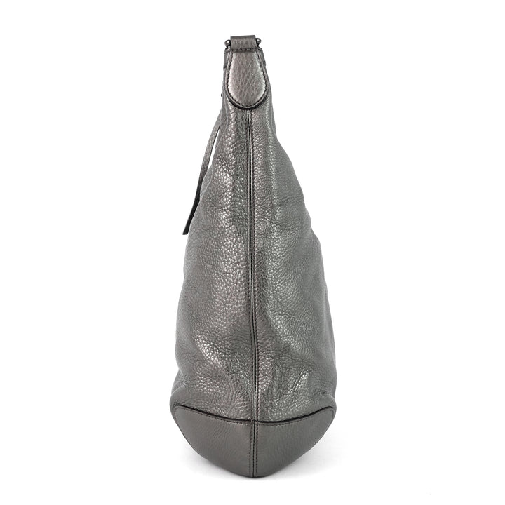 soho chain pebbled calf leather hobo bag