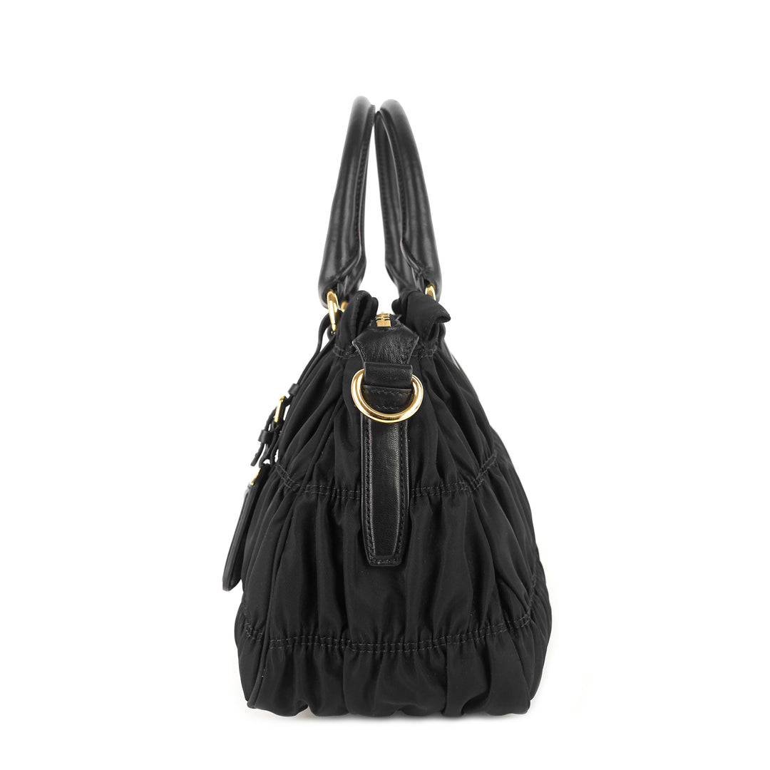 gaufre tessuto nylon medium shopping tote bag