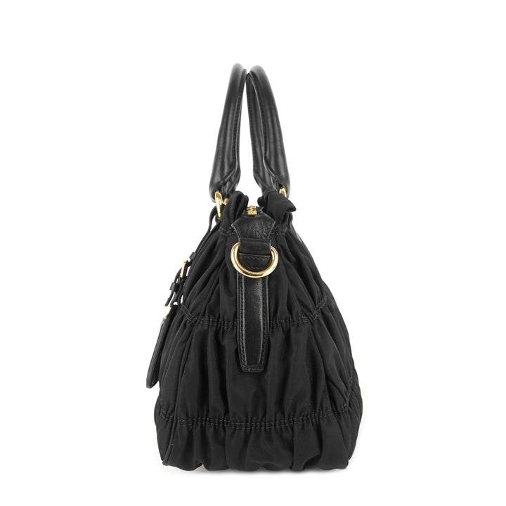 gaufre tessuto nylon medium shopping tote bag