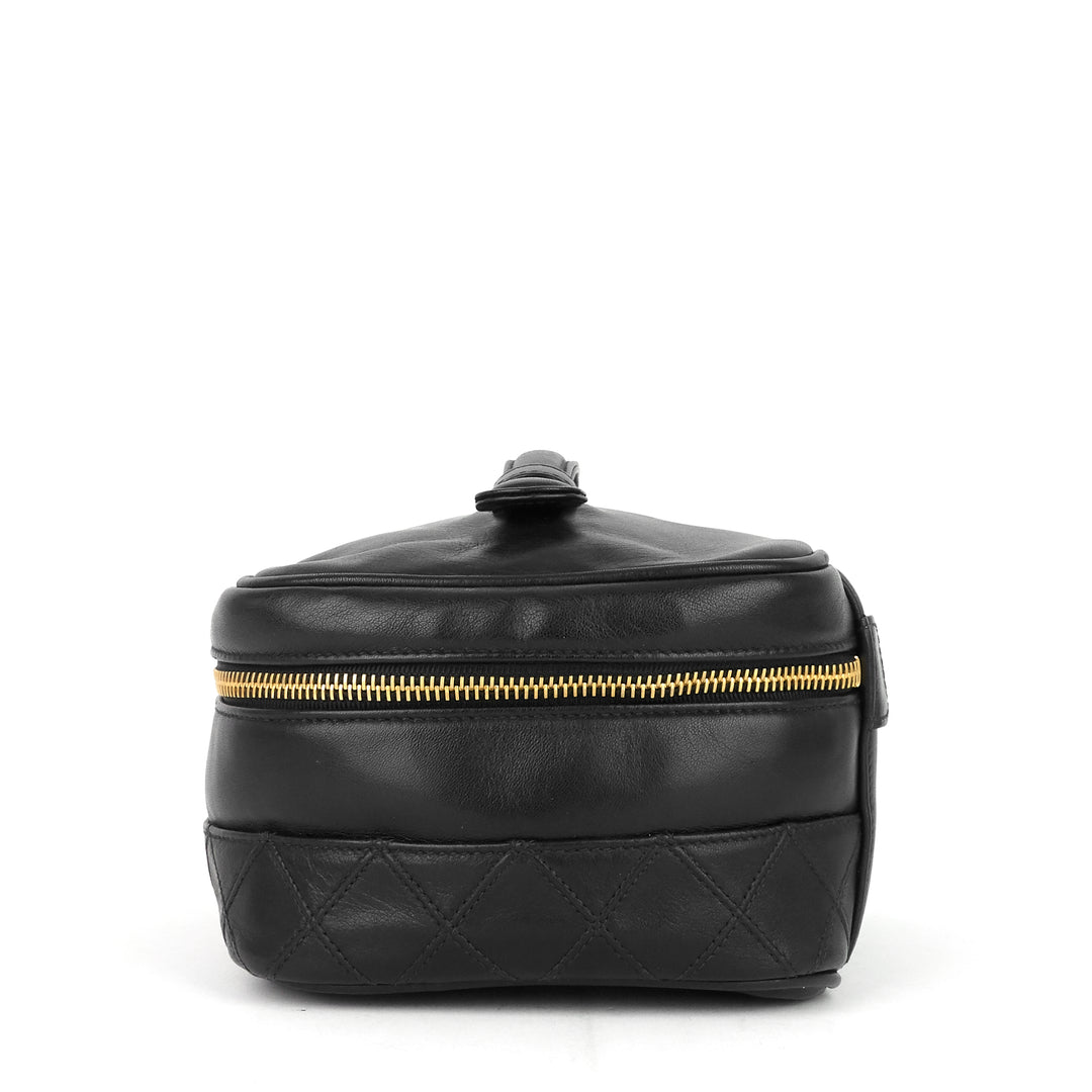 vintage lambskin leather vanity bag