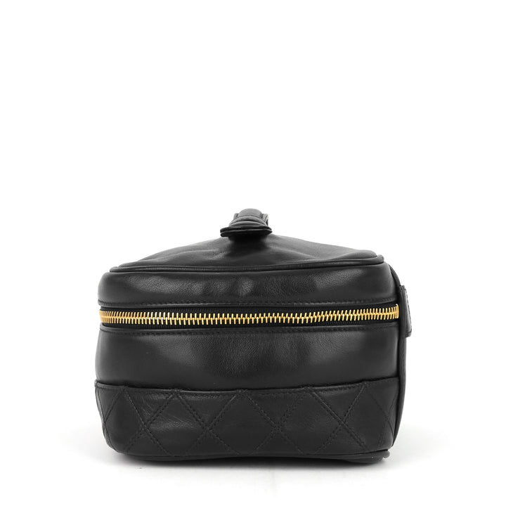 vintage lambskin leather vanity bag