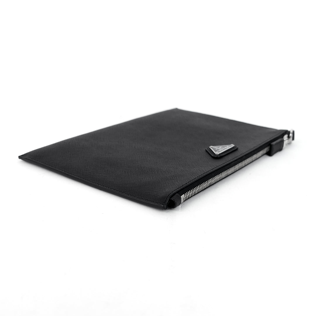 saffiano leather wristlet clutch bag