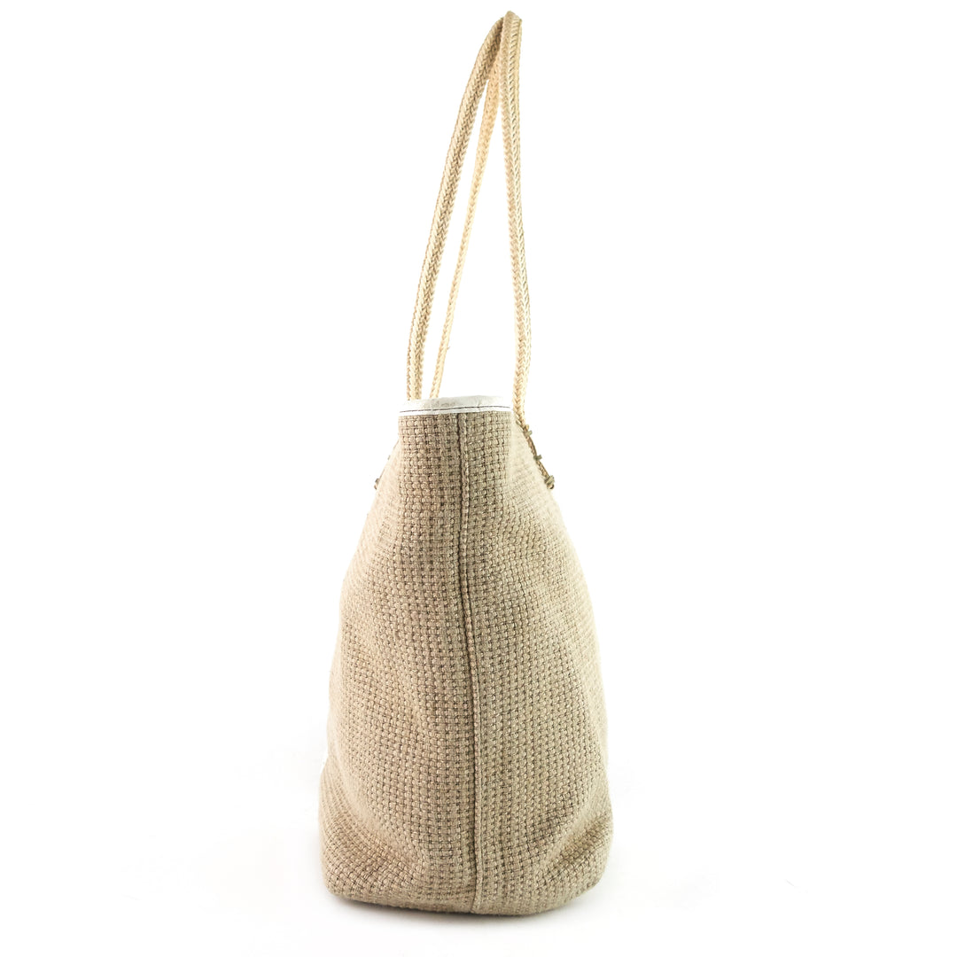 striped hemp tote bag