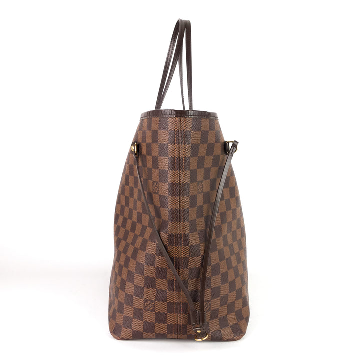 neverfull gm damier ebene canvas tote bag