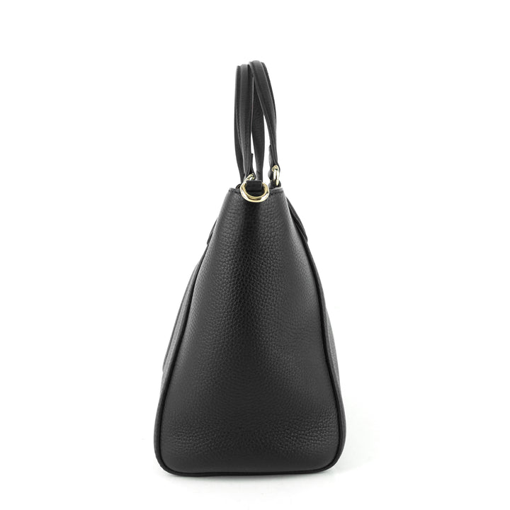 soho pebbled leather small top handle tote bag