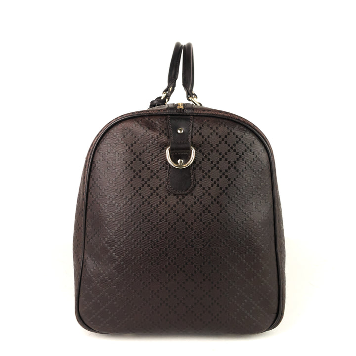 bright diamante leather carry-on duffle bag