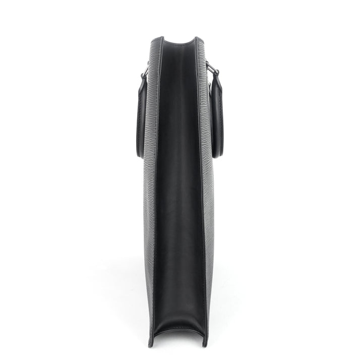 sac plat gm black epi leather bag