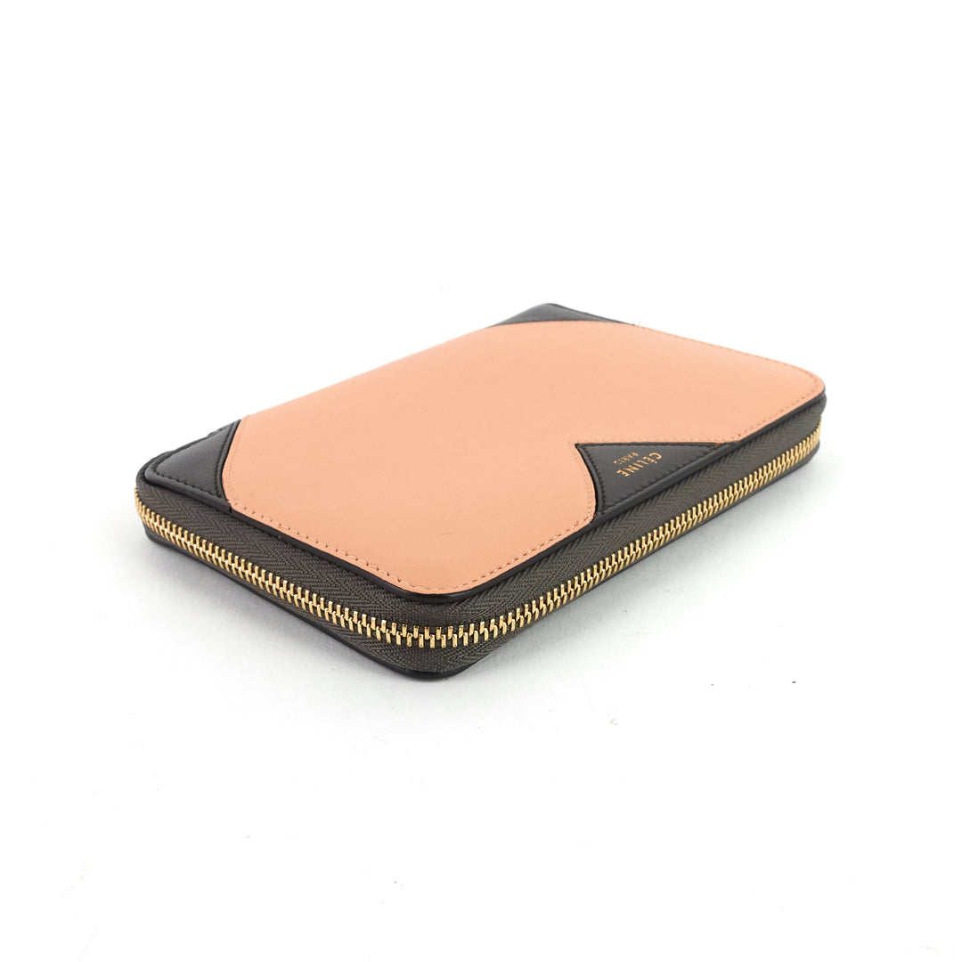 zip around coeur bicolour calfskin wallet