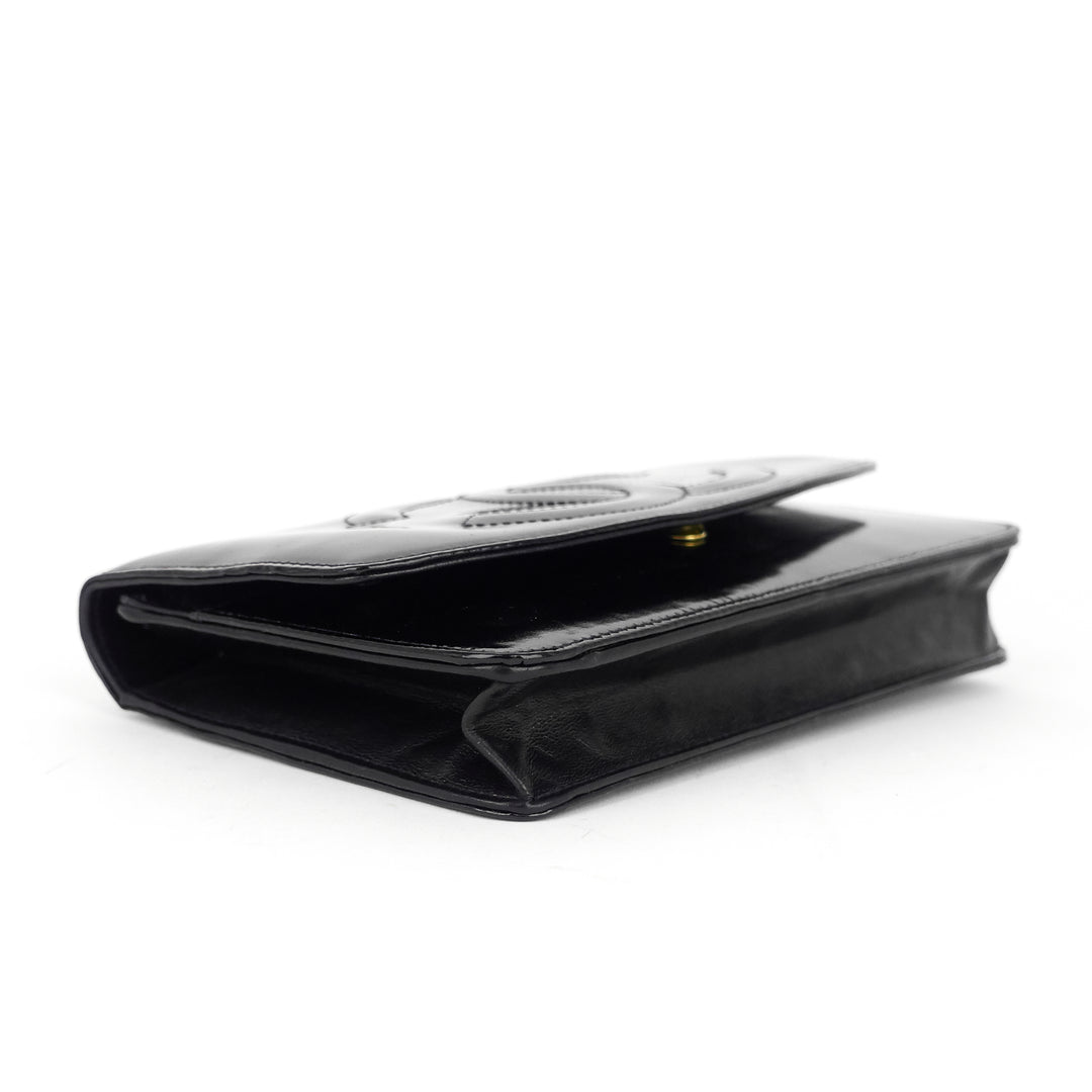 timeless wallet on chain woc vintage patent leather bag