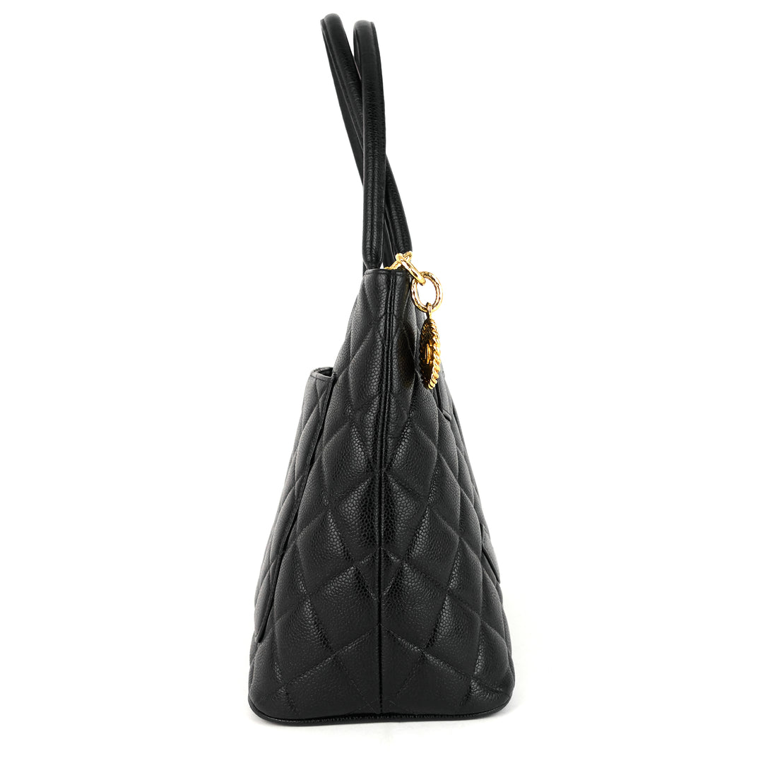 medallion caviar leather tote bag