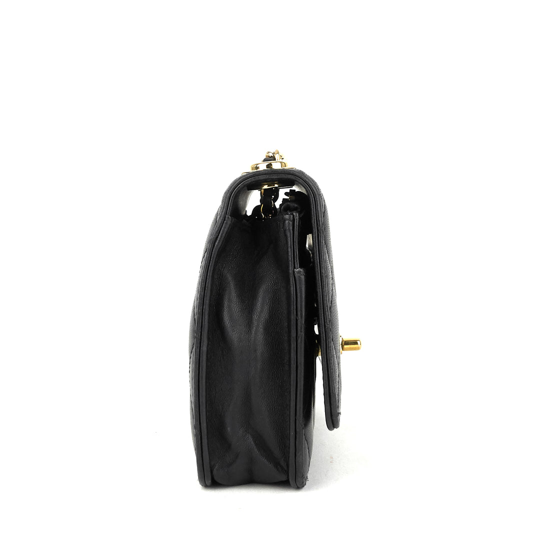 trendy cc lambskin leather wallet on chain