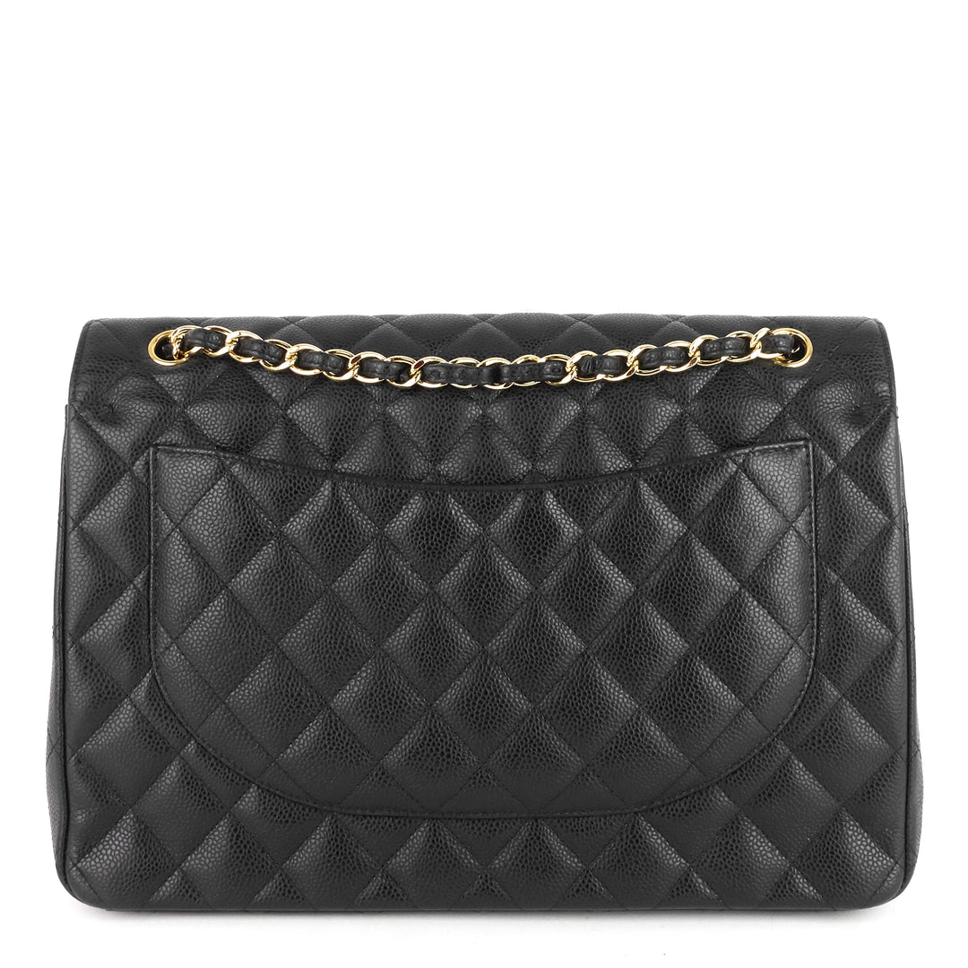 classic maxi double flap caviar shoulder bag