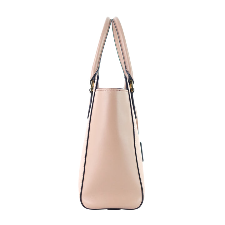 Top Handle Saffiano and Soft Calfskin Leather Tote Bag