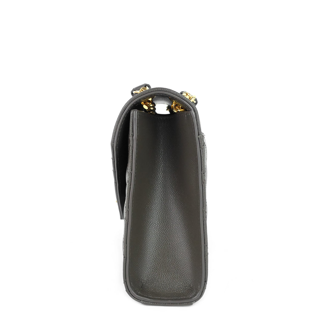 envelope grain de poudre matelassé medium calfskin leather bag