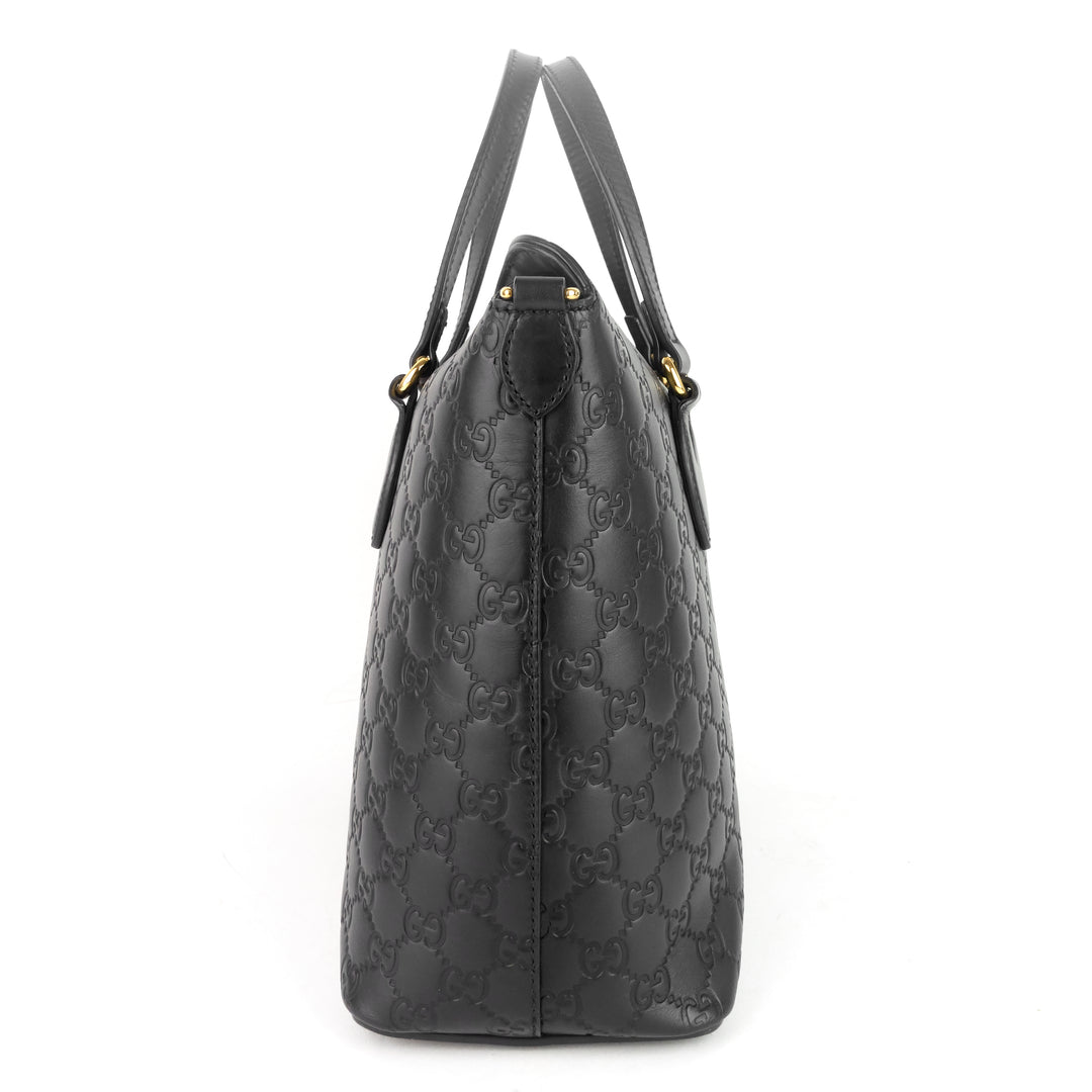 signature top handle guccissima bag