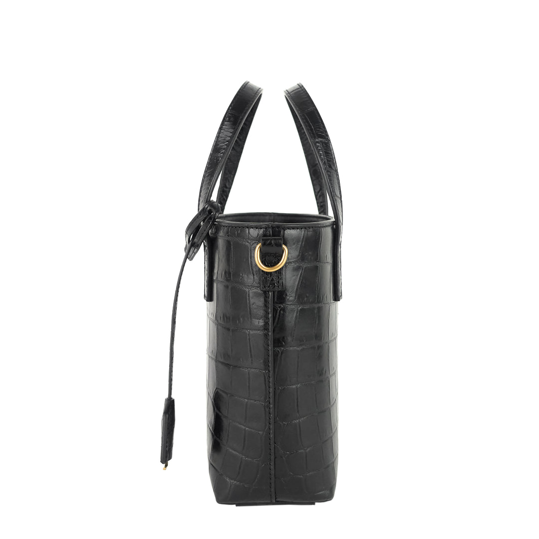 Top Shopper Mini Croc Embossed Leather Bag