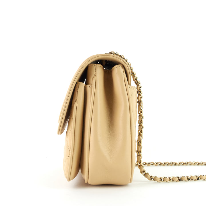 lovely day square lambskin flap bag