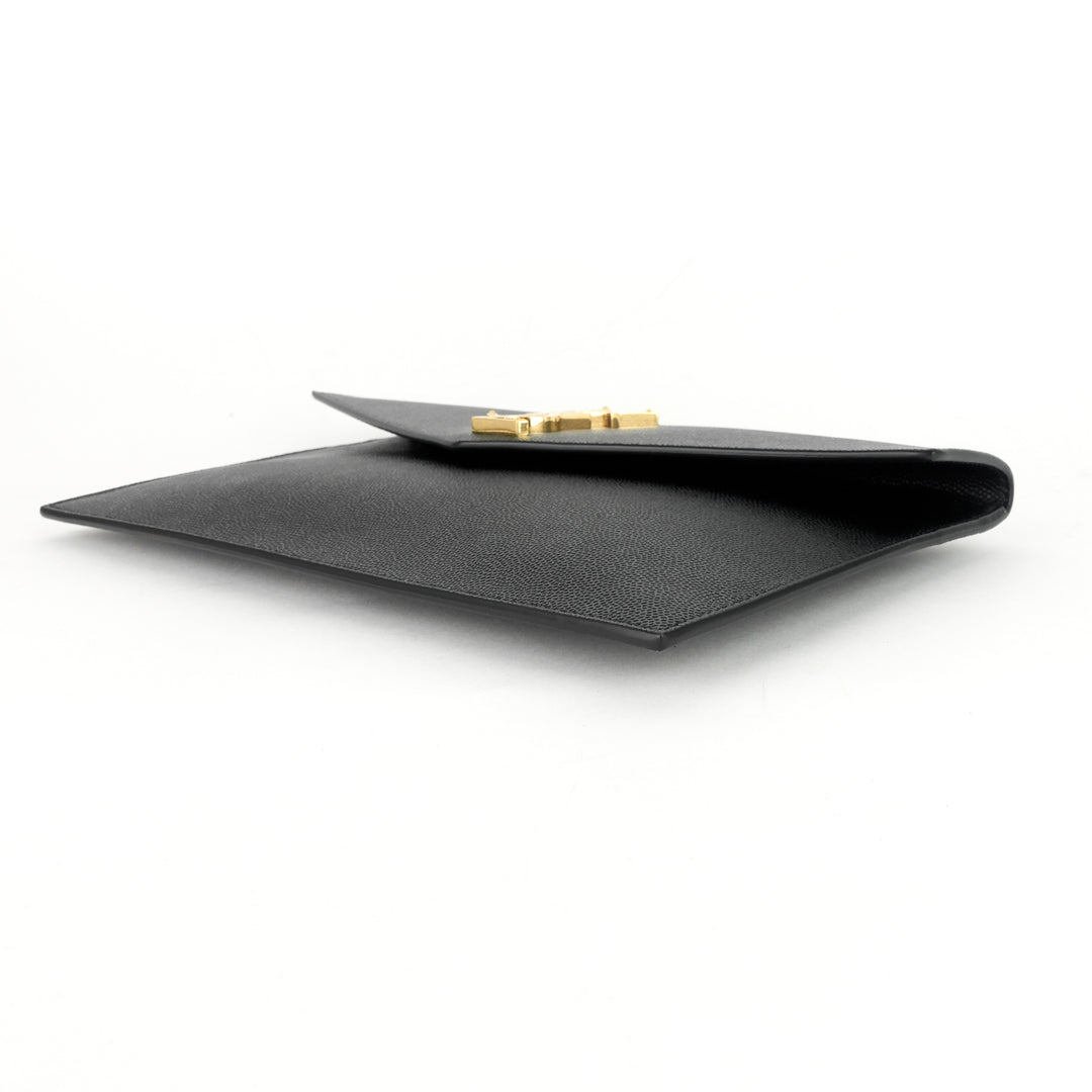 uptown grain de poudre leather clutch bag