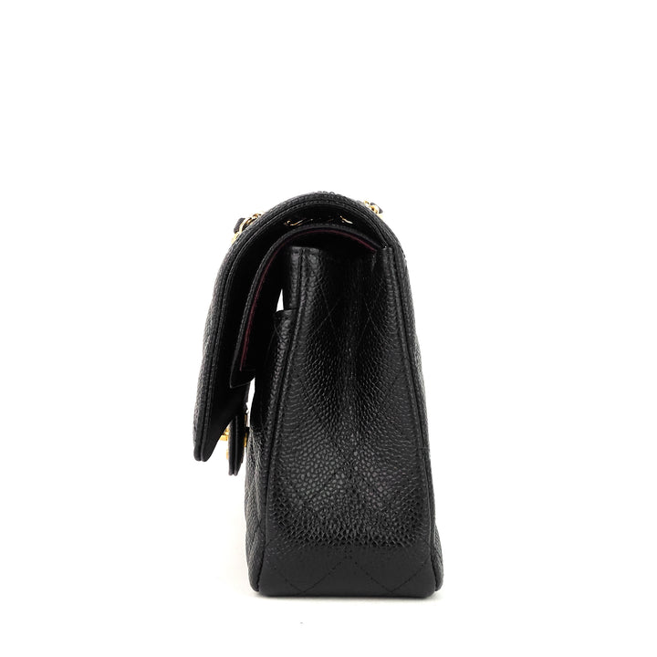 classic double flap medium caviar leather bag