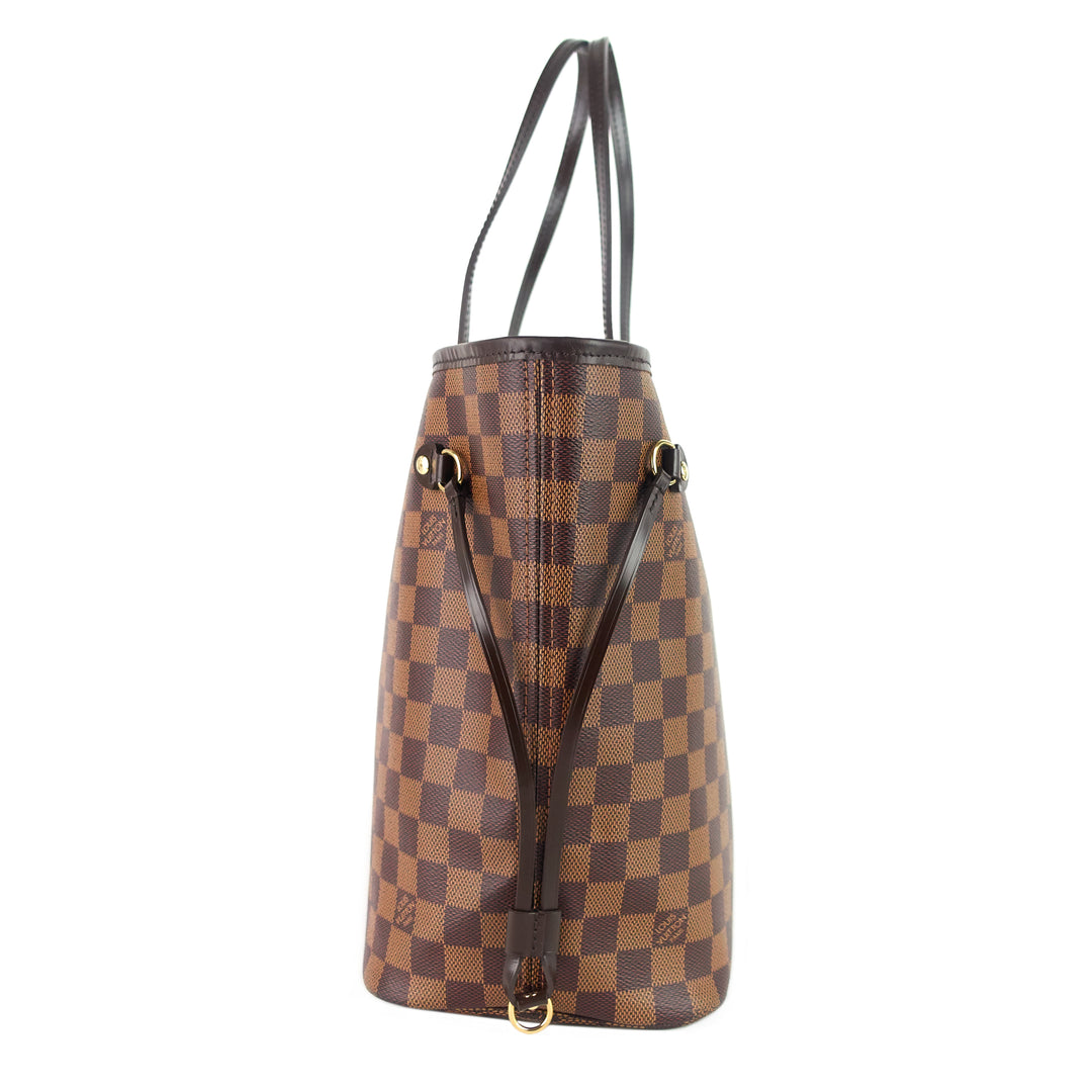 neverfull mm with pouch damier ebene canvas tote bag