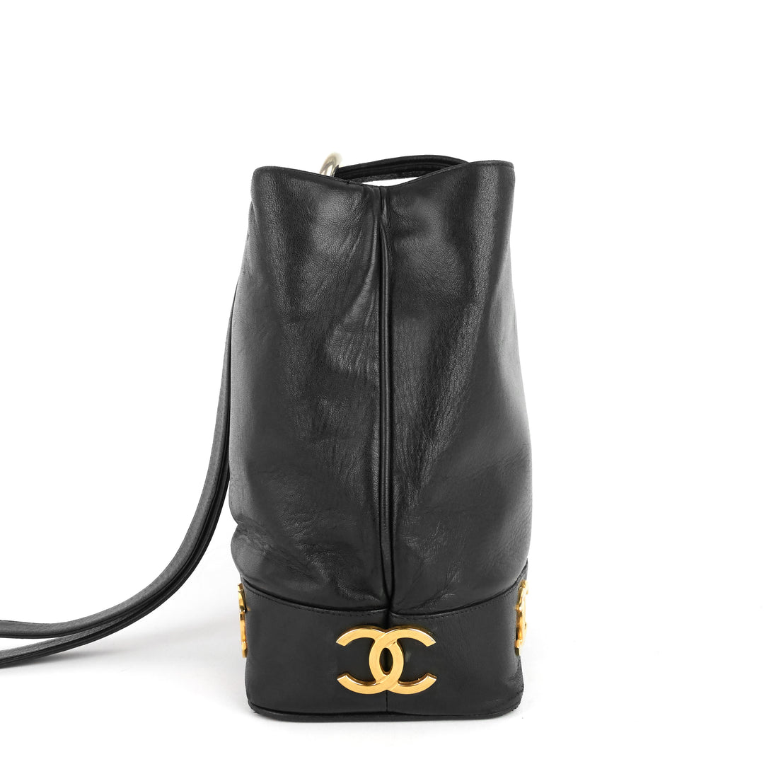 lambskin cc bucket bag