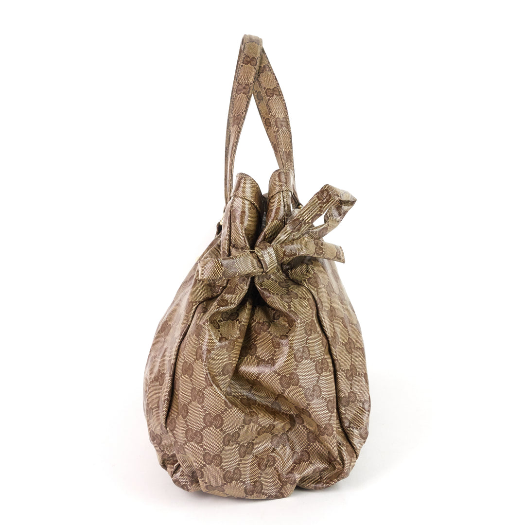 crystal monogram coated canvas web bag