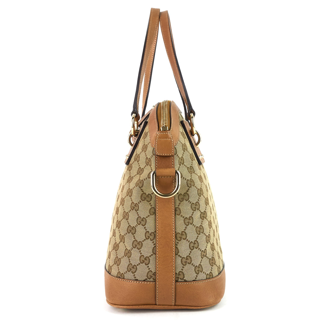 gg charm medium gg canvas dome bag