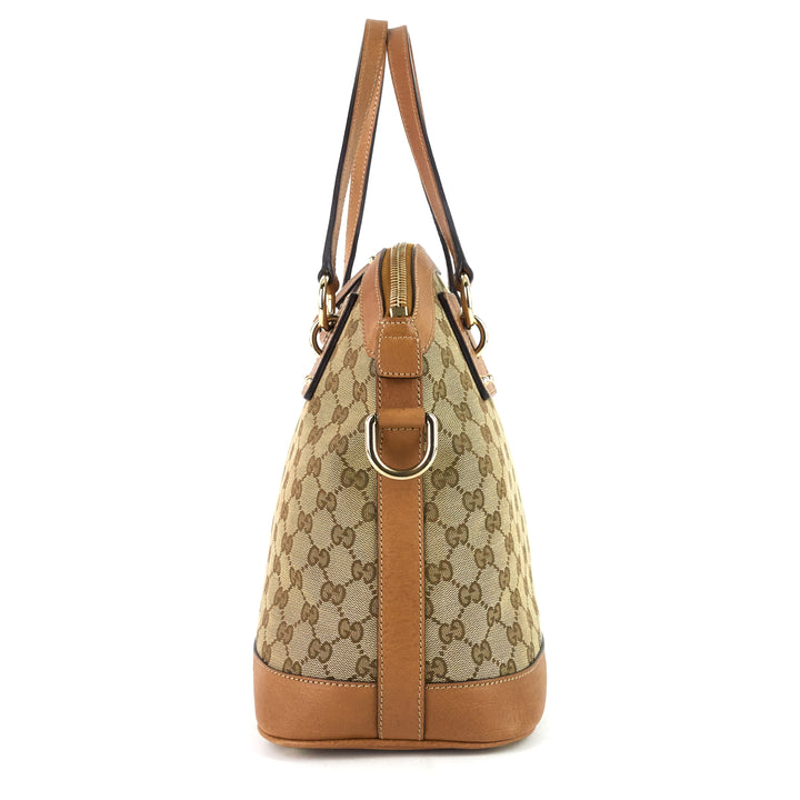 gg charm medium gg canvas dome bag