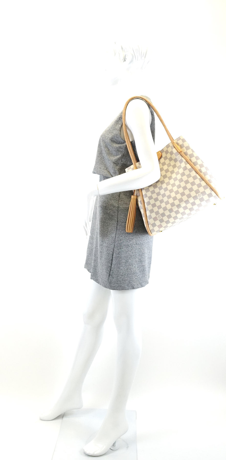 propriano damier azur canvas tote bag