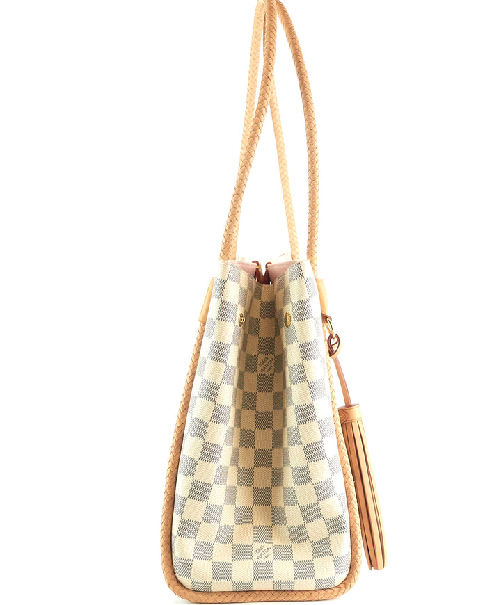 propriano damier azur canvas tote bag