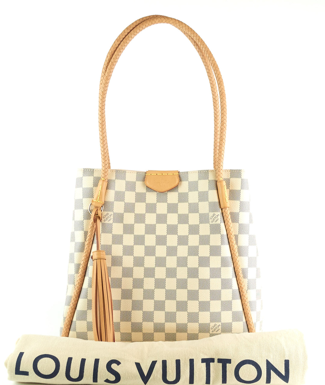 propriano damier azur canvas tote bag