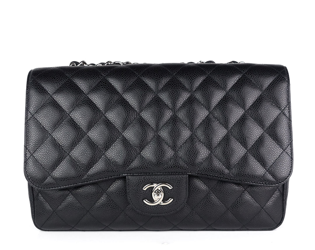 caviar leather jumbo flap bag