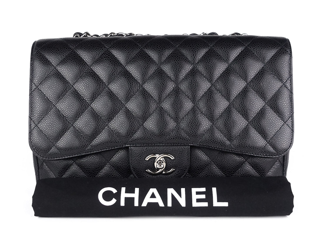 caviar leather jumbo flap bag