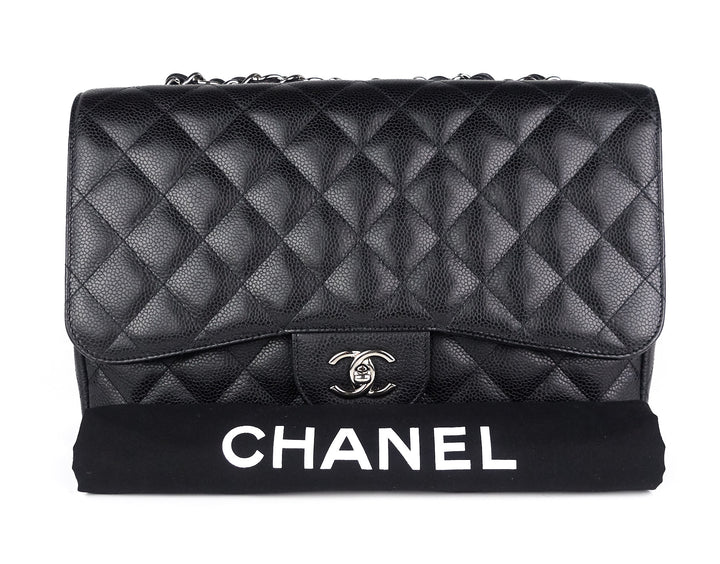 caviar leather jumbo flap bag